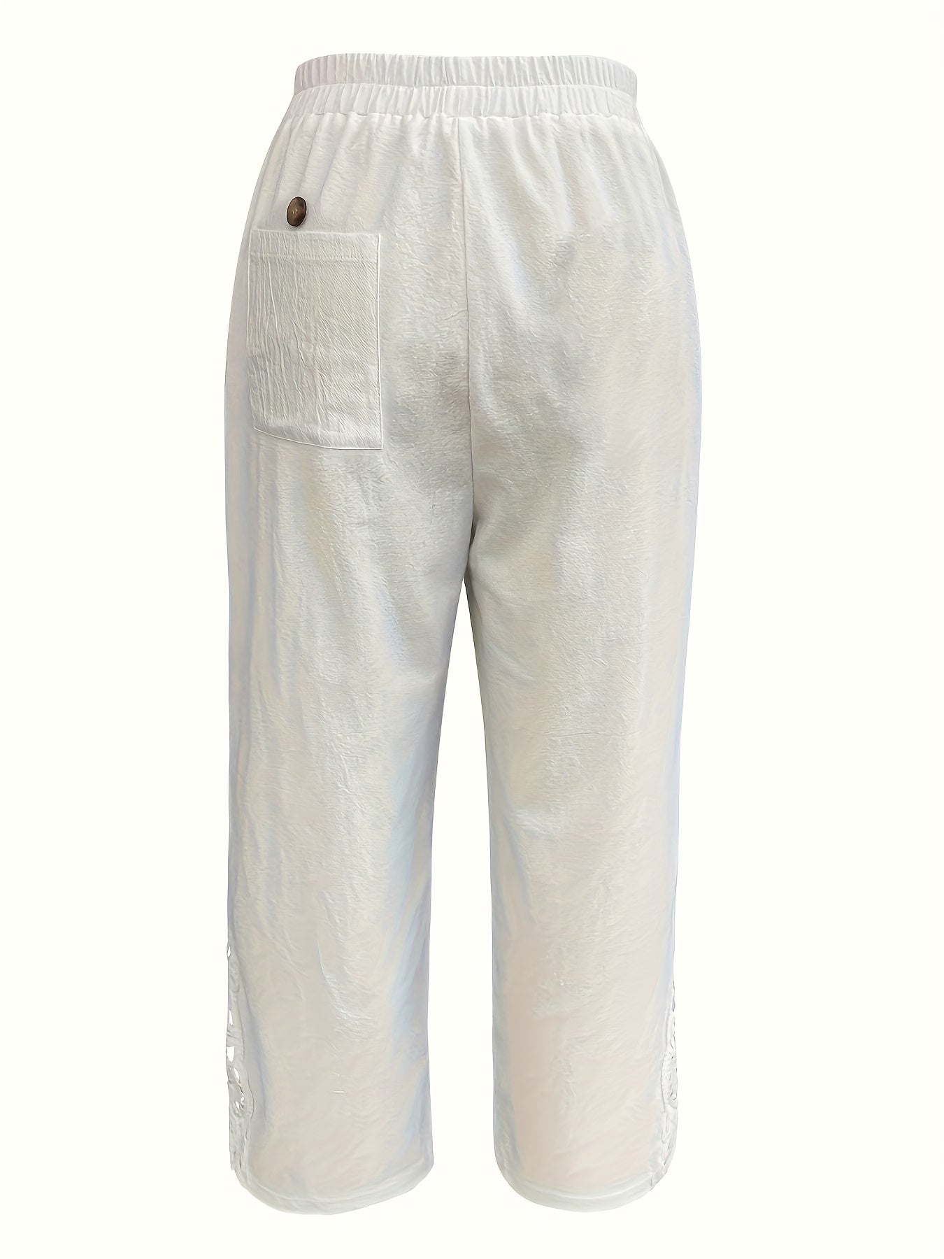 Women's Palazzo Pants - Drawstring Waist Wide leg detail view