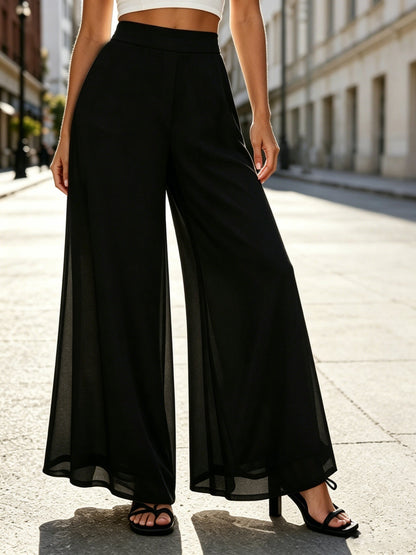 Women's Palazzo Pants - High Waist Wide leg 56 detail view