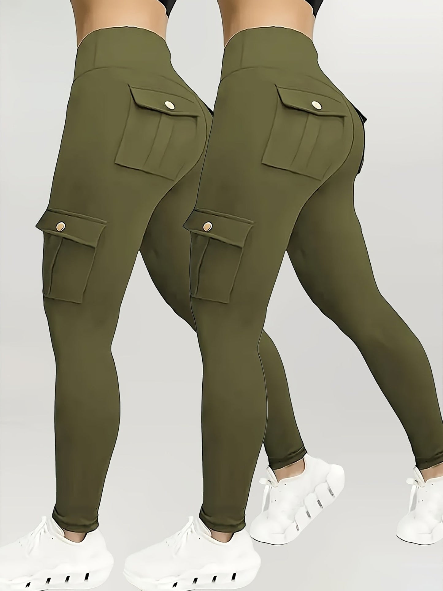 Women's Pants - High-Waist Fit – 5-Color Selection – Black option – view 2