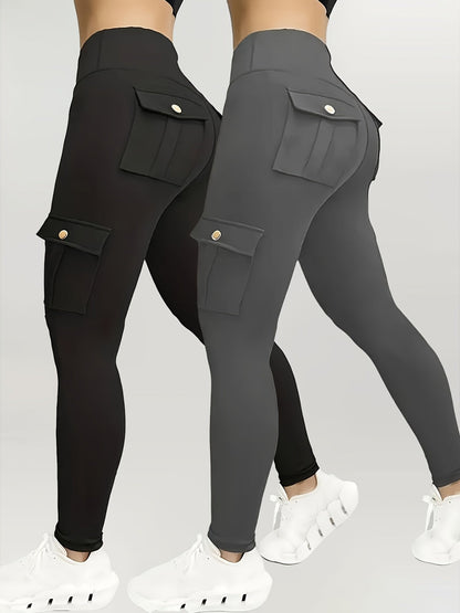 Women's Pants - High-Waist Fit – 5-Color Selection – Black option – view 4