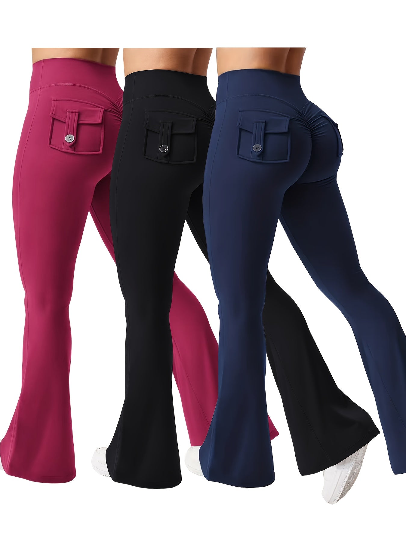 Women's Pants - High-Waist Fit – Black Grey Blue – view 10