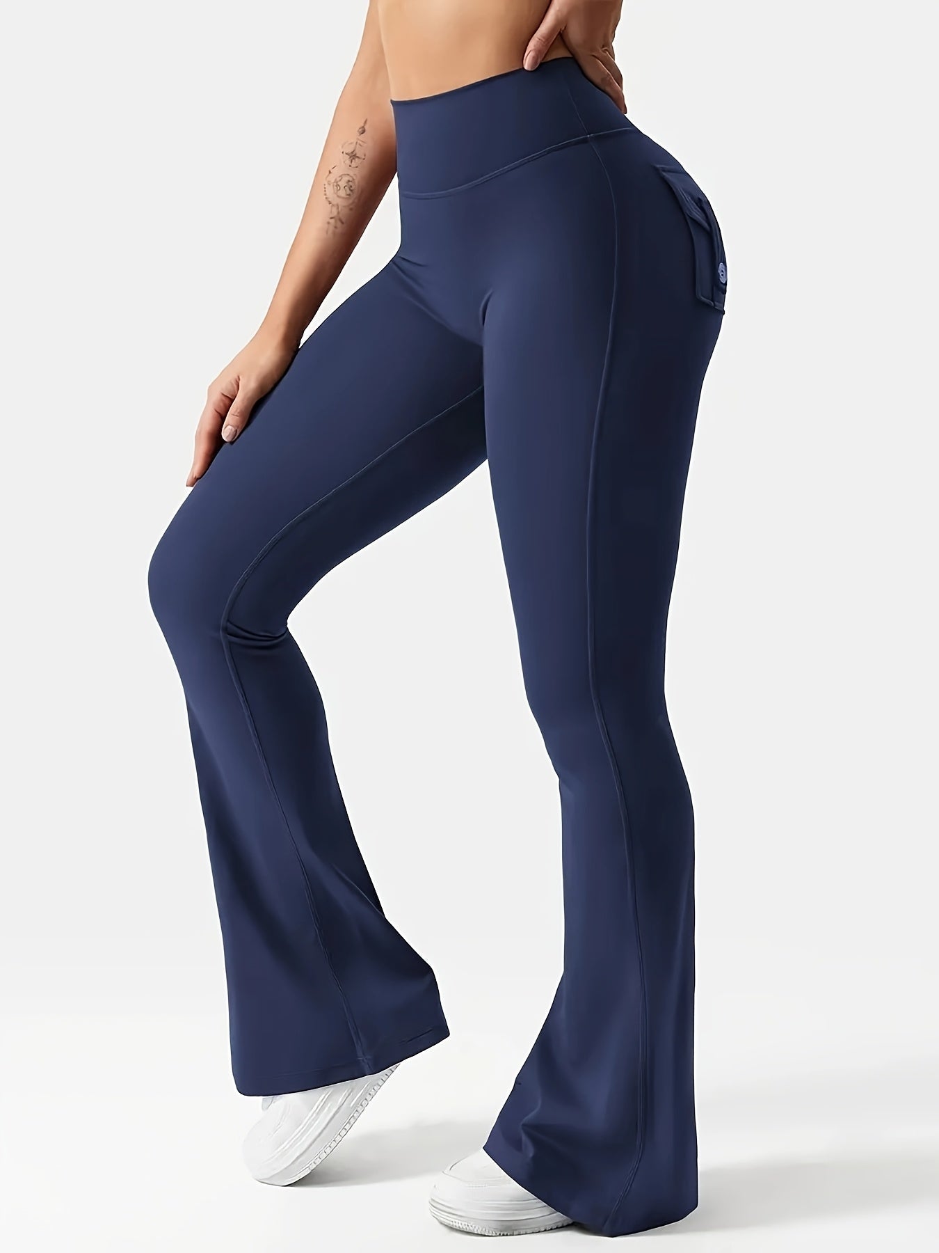 Women's Pants - High-Waist Fit – Black Grey Blue – view 11