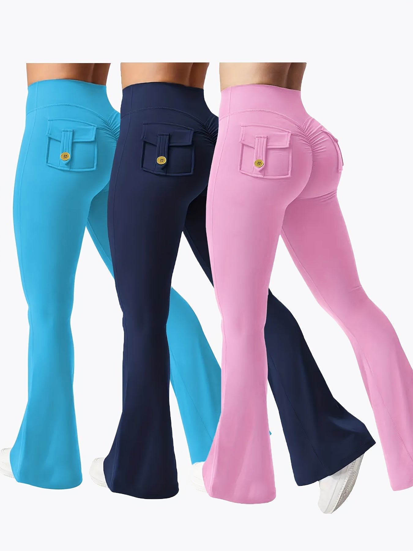 Women's Pants - High-Waist Fit – Black Grey Blue – view 12