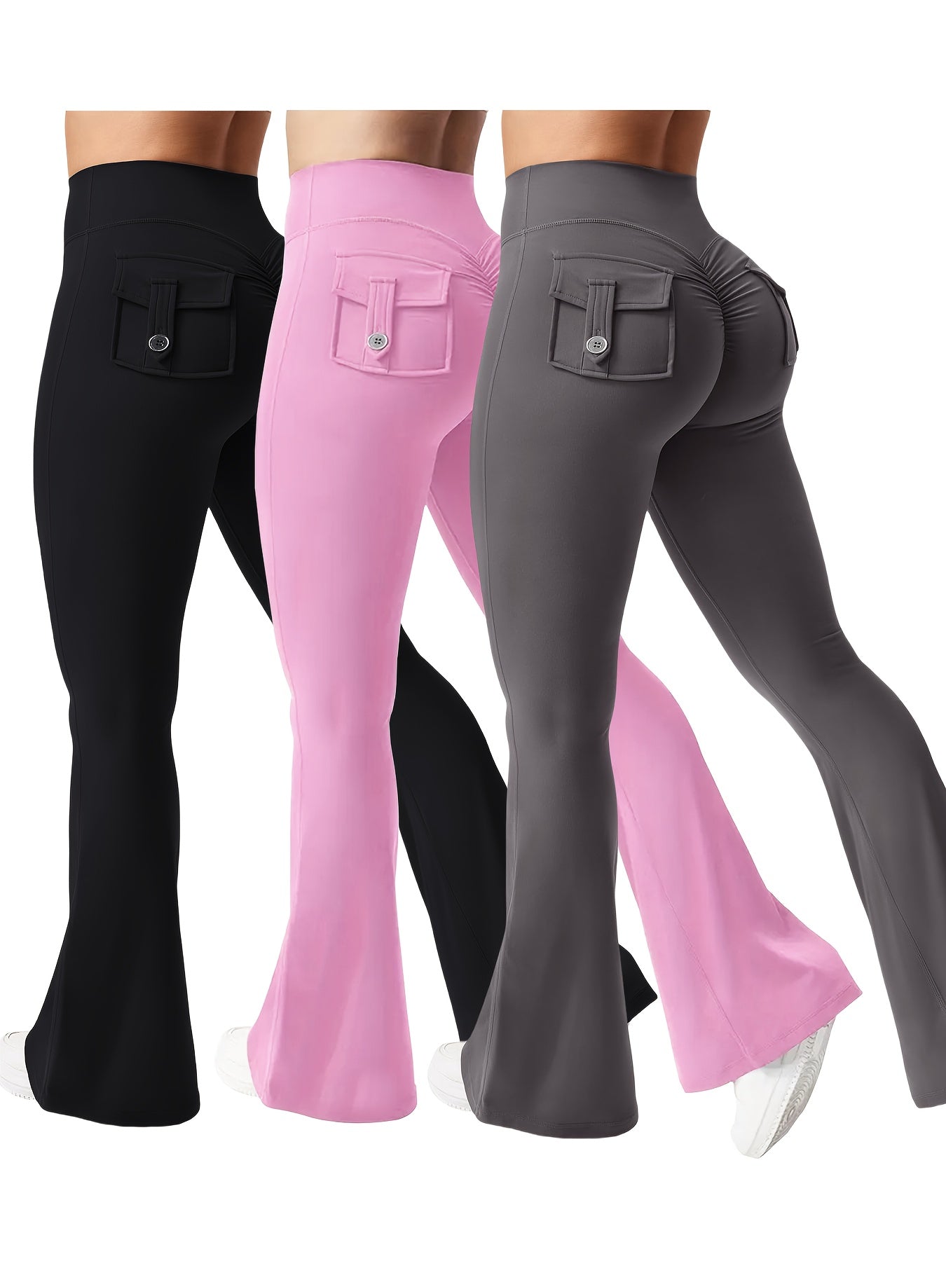 Women's Pants - High-Waist Fit – Black Grey Blue – view 13