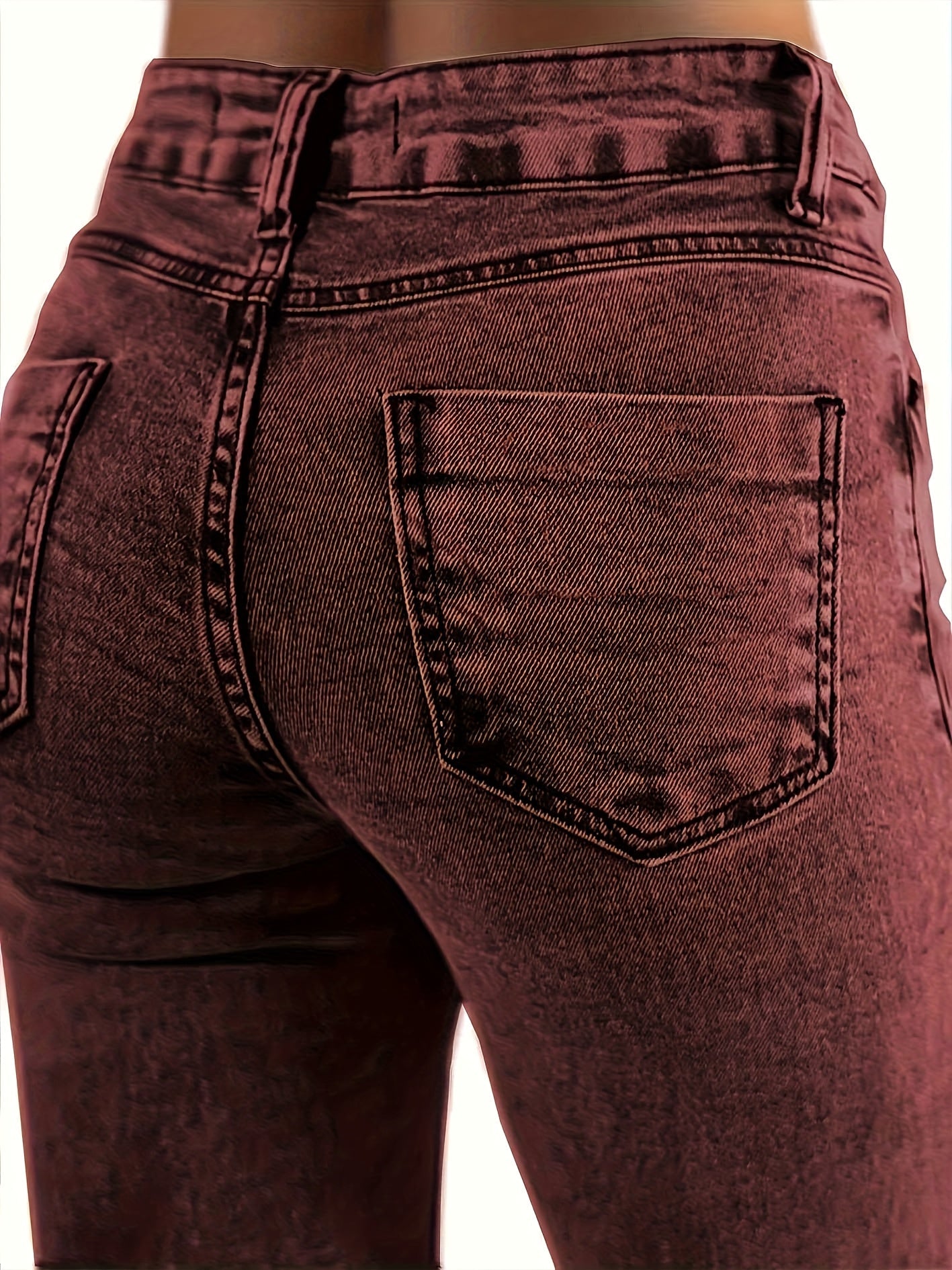 Women's Pants - High-Waist Fit – Maroon – view 5