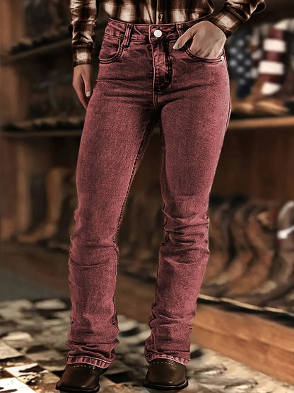 Women's Pants - High-Waist Fit – Maroon – view 6