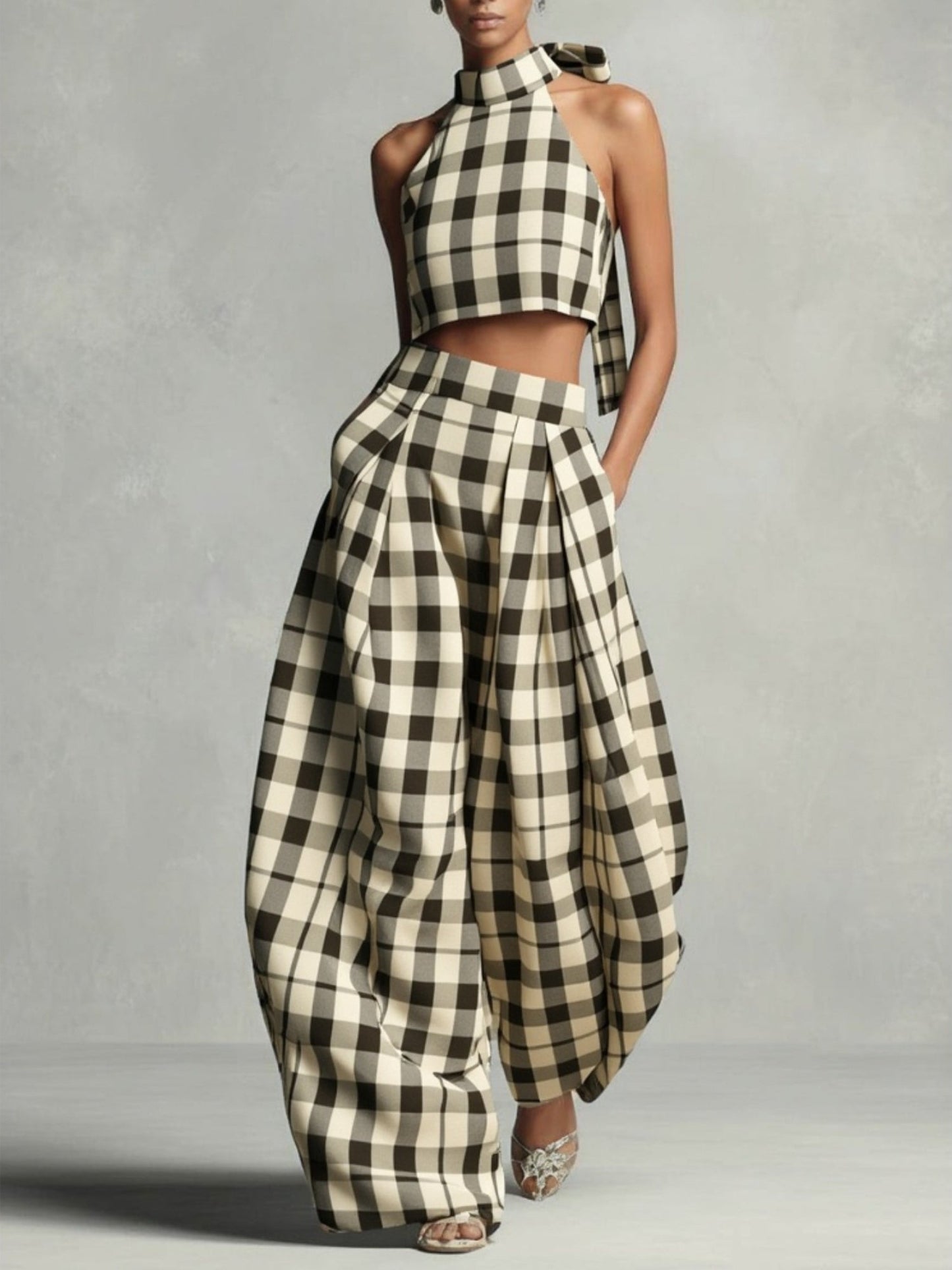 Women's Pants - Plaid detail view