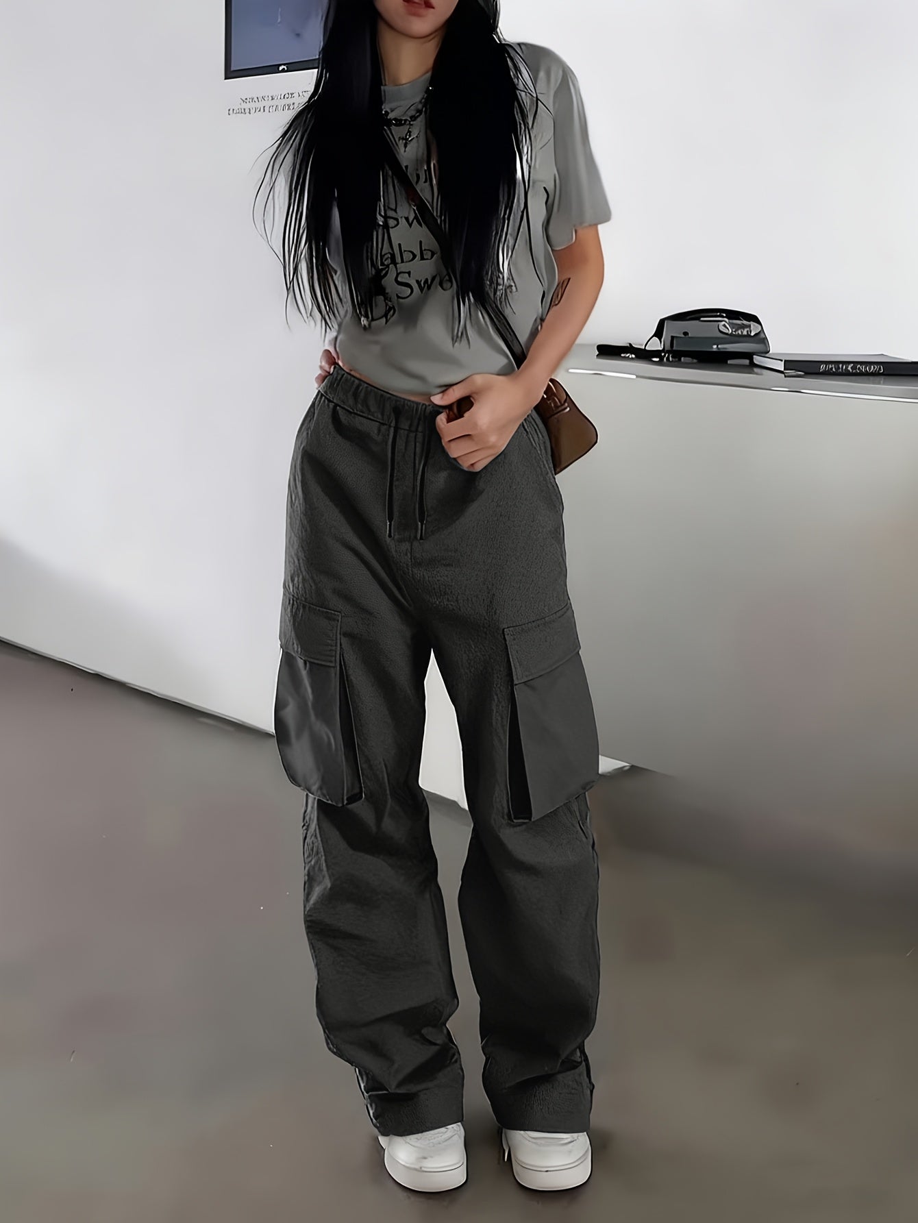 Women's Pants - Stretch Comfort – Black Dark Gray Light Grey Khaki – view 13