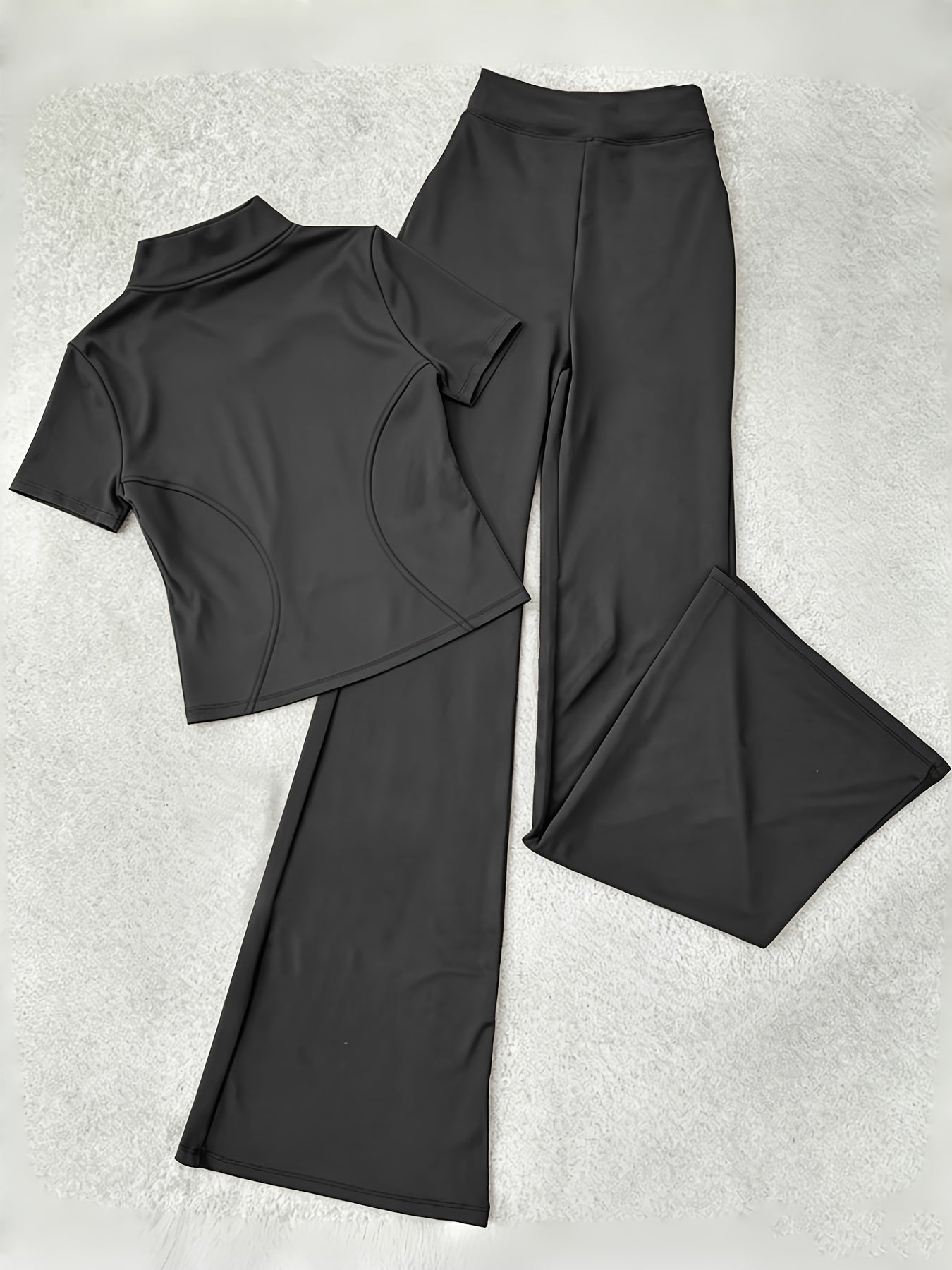 Women's Pants - Stretch Comfort – Grey / Coffee Brown detail view