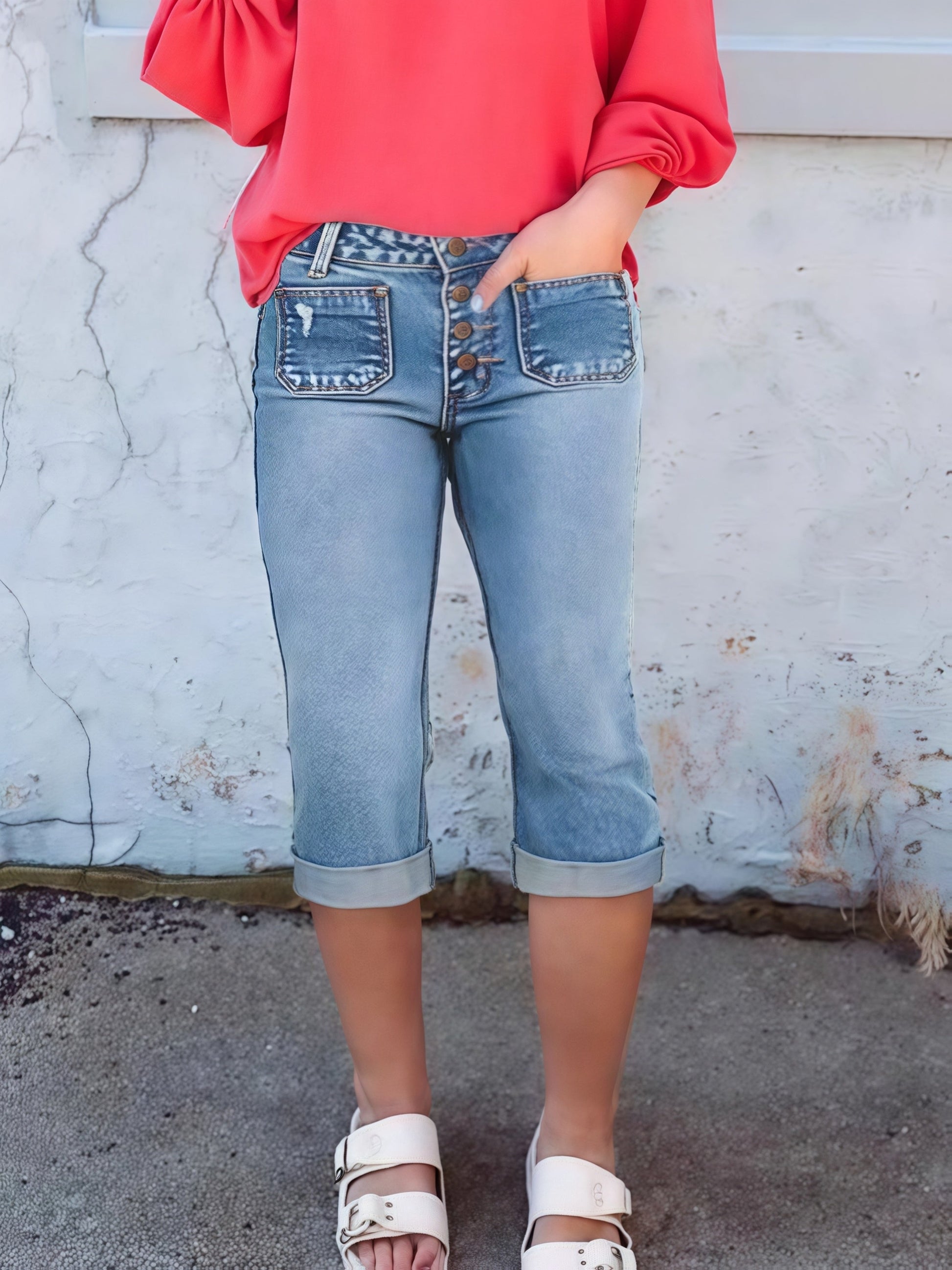 Women's Pants - Stretch Comfort – Medium Blue Colorway 92837 detail view