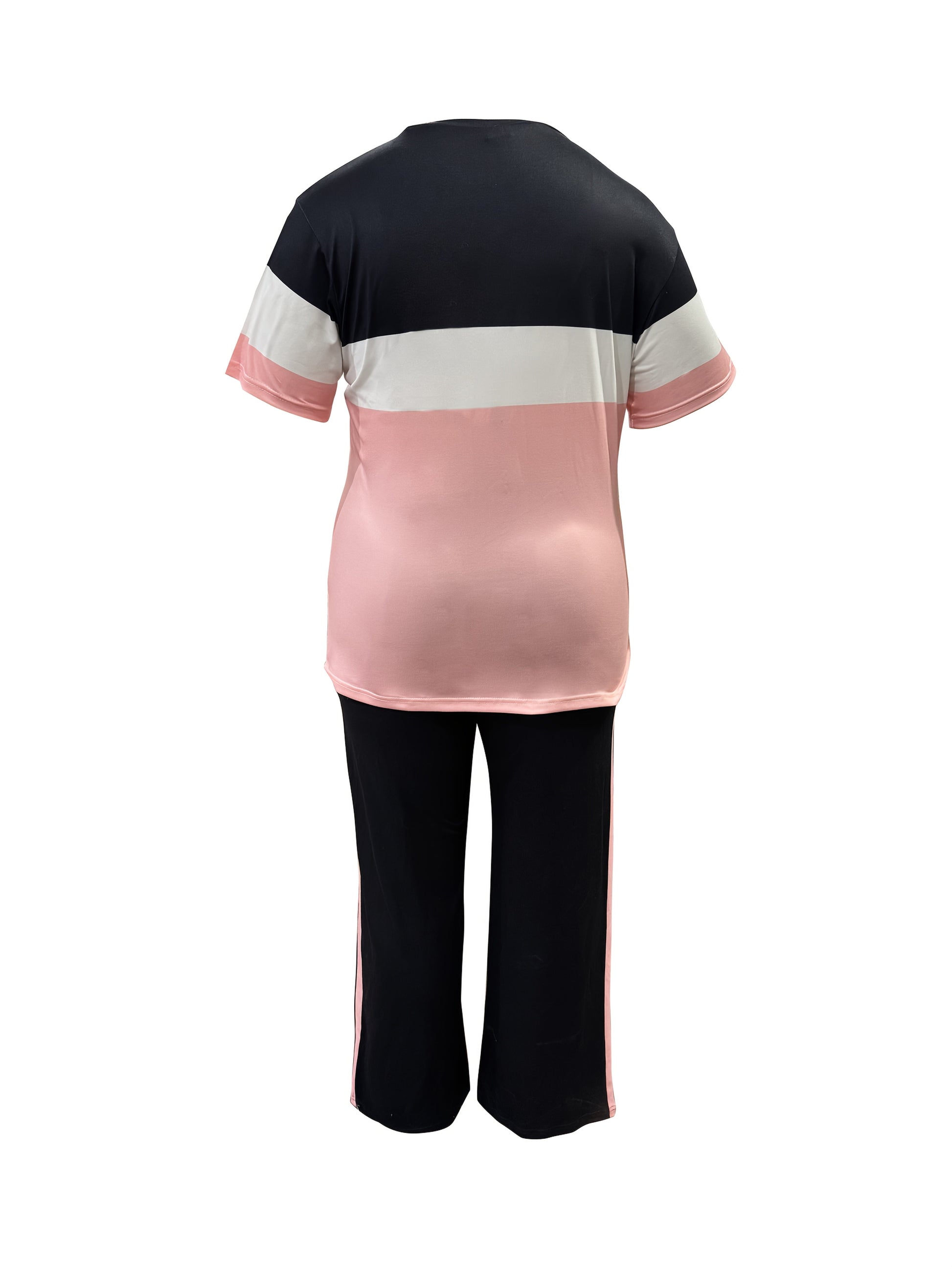 Women's Pants - Striped Design – Pink / Blue detail view