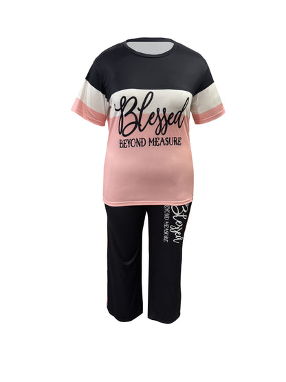 Women's Pants - Striped Design – Pink / Blue detail view