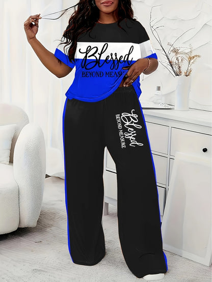 Women's Pants - Striped Design – Pink / Blue detail view