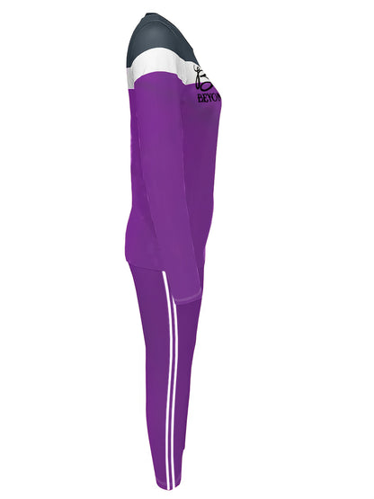 Women's Pants - Striped Design – Purple – view 3