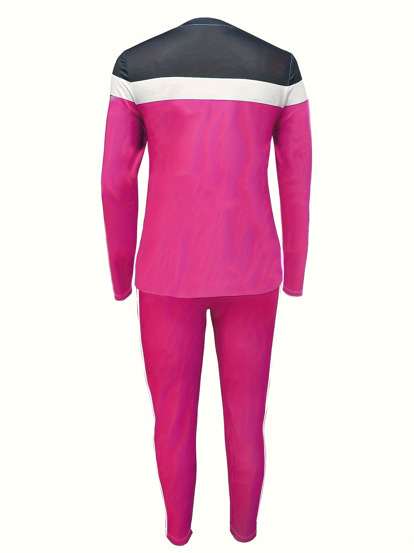 Women's Pants - Striped Design – Rose Red / Sky Blue detail view