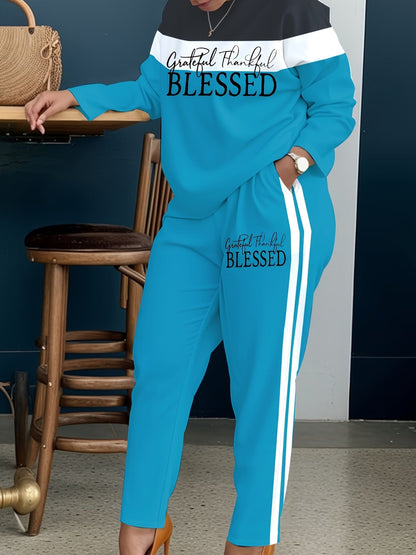 Women's Pants - Striped Design – Rose Red / Sky Blue detail view