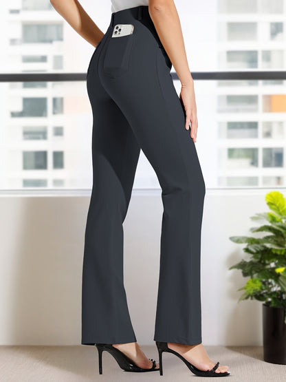 Women's Pants – Women's Khaki Brown Knit High-Waist Dress detail view
