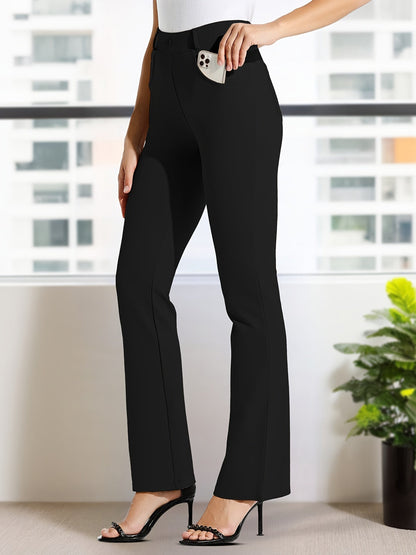 Women's Pants – Women's Khaki Brown Knit High-Waist Dress detail view