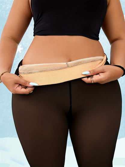 Women's Pantyhose – Women's Black Polyester High-Waist Leggings detail view
