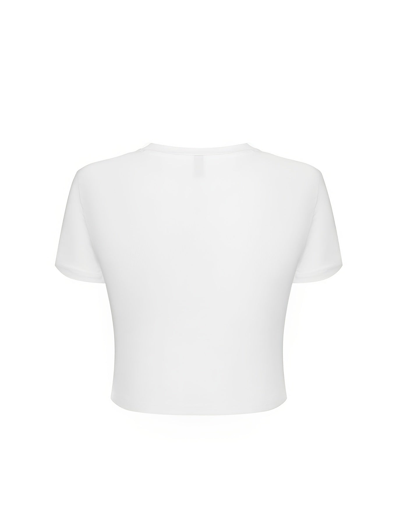 Women's Patriotic Crop T-Shirt - Round Neck Short Sleeve detail view