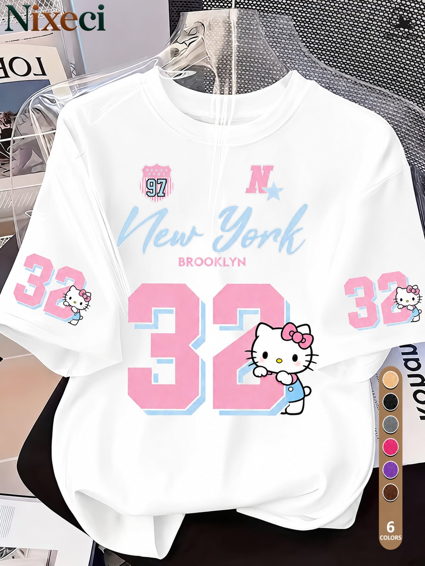 Women's Patriotic Graphic T-Shirt - Round Neck Short Sleeve – 8-Color Selection detail view