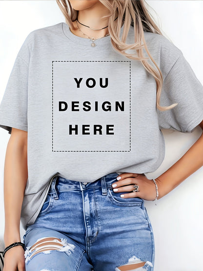 Women's Patriotic T-Shirt - Round Neck Short Sleeve Customizable – White option – view 2