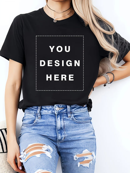 Women's Patriotic T-Shirt - Round Neck Short Sleeve Customizable – White option – view 4