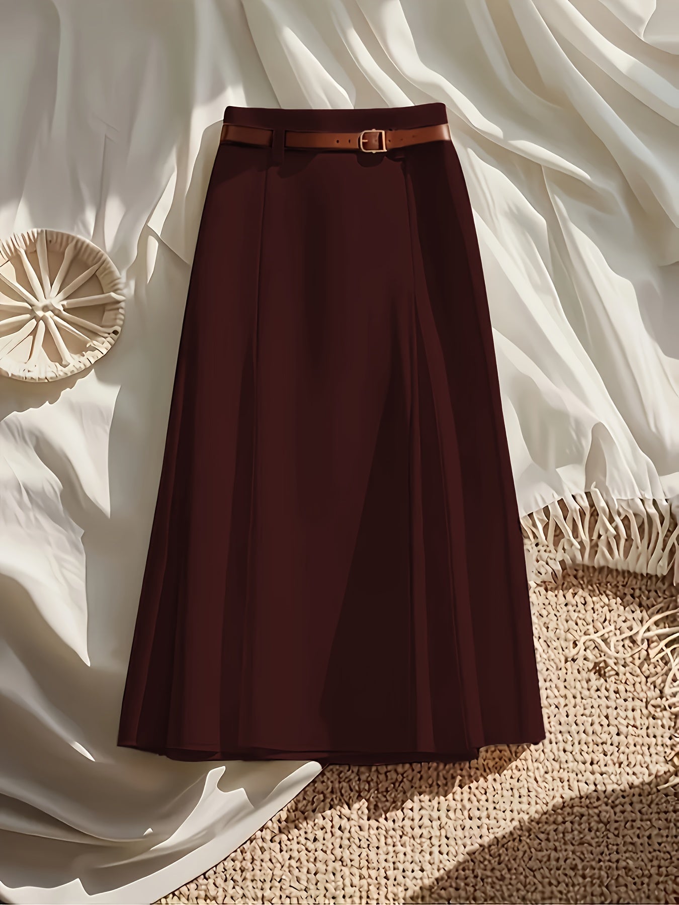 Women's Pencil Skirt - Solid Color detail view