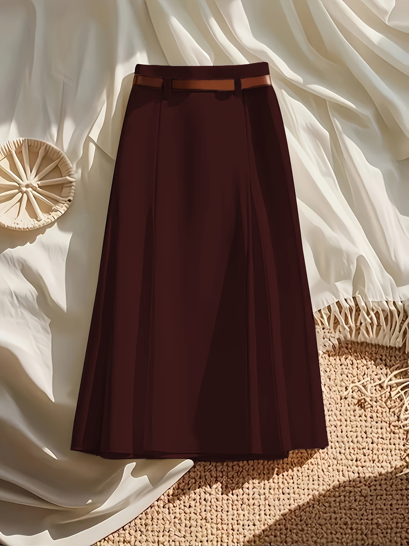 Women's Pencil Skirt - Solid Color detail view
