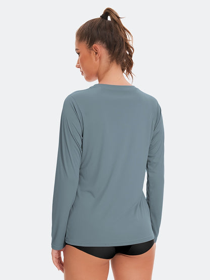 Women's Performance T-Shirt - 5-Pack Round Neck Long Sleeve – Royal Blue & Lime & Green & Dark Pink detail view