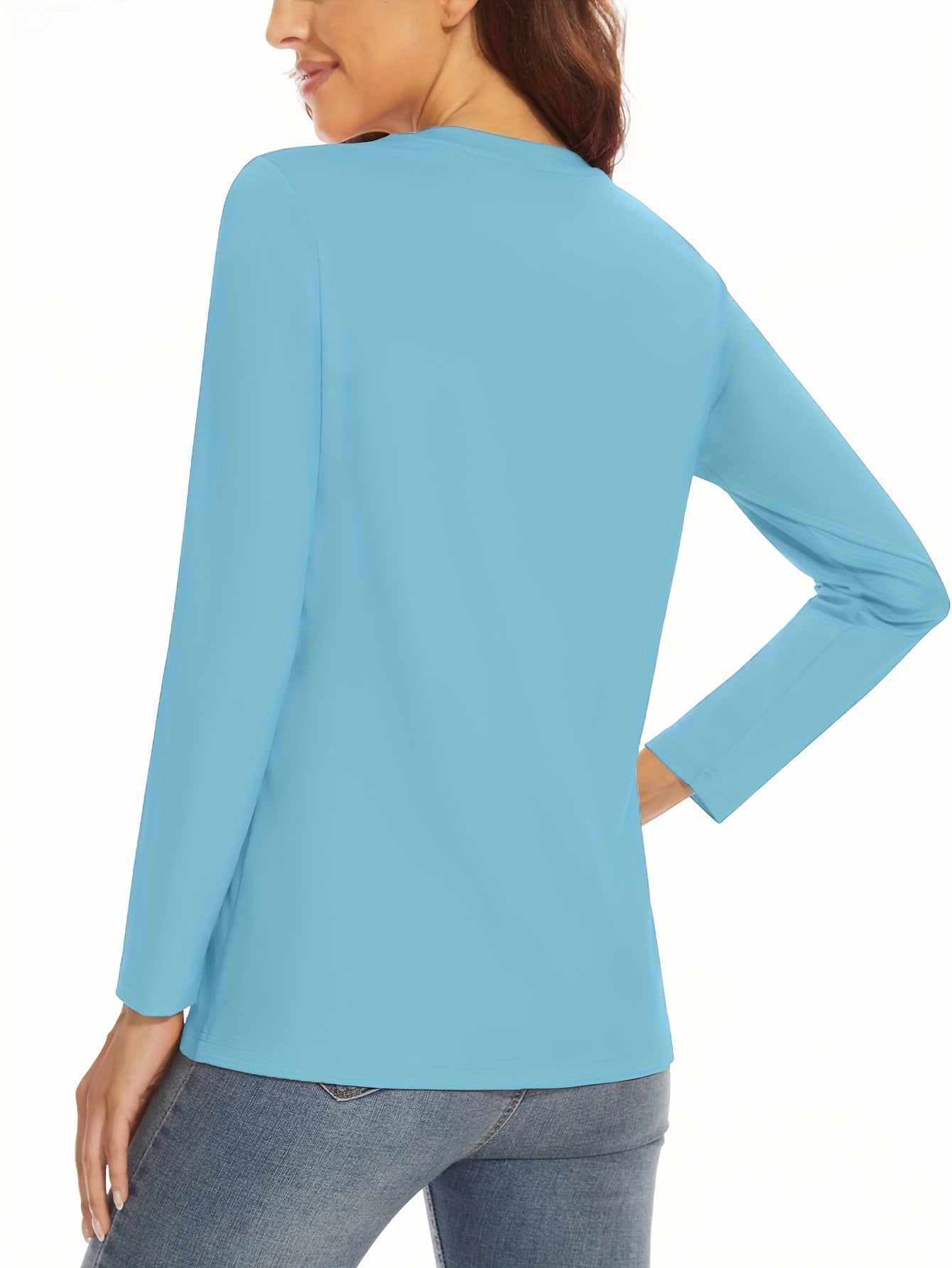 Women's Performance T-Shirt - 5-Pack Round Neck Long Sleeve – Royal Blue & Lime & Green & Dark Pink detail view
