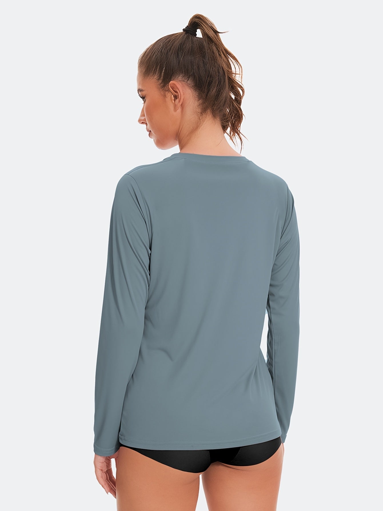 Women's Performance T-Shirt - 5-Pack Round Neck Long Sleeve – Royal Blue & Lime & Green & Dark Pink detail view