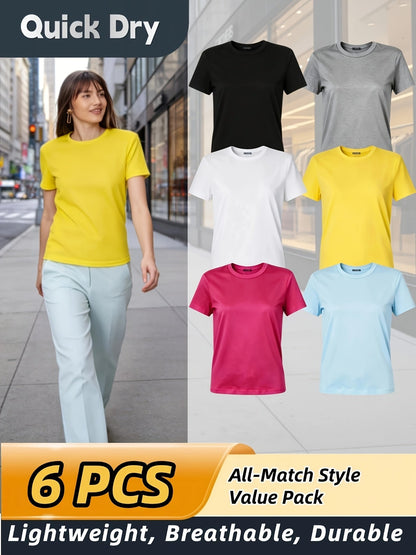 Women's Performance T-Shirt - 6-Pack Round Neck Short Sleeve detail view
