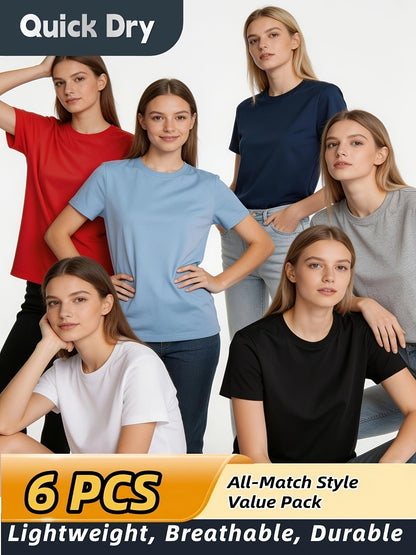 Women's Performance T-Shirt - 6-Pack Round Neck Short Sleeve detail view