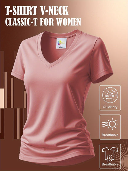 Women's Performance T-Shirt - V-Neck Short Sleeve detail view