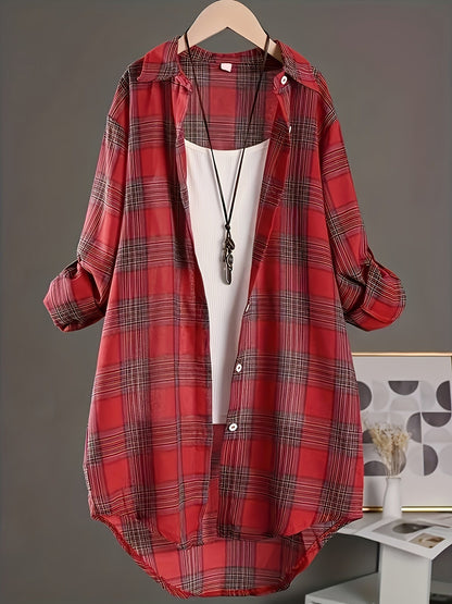 Women's Plaid Shirt - Short Sleeve – Sizes S–XXL detail view