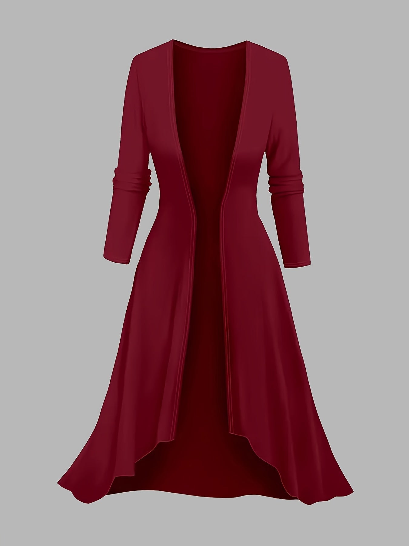 Women's Plaid Top and Long Coat Set - Two-Piece Knit Style detail view