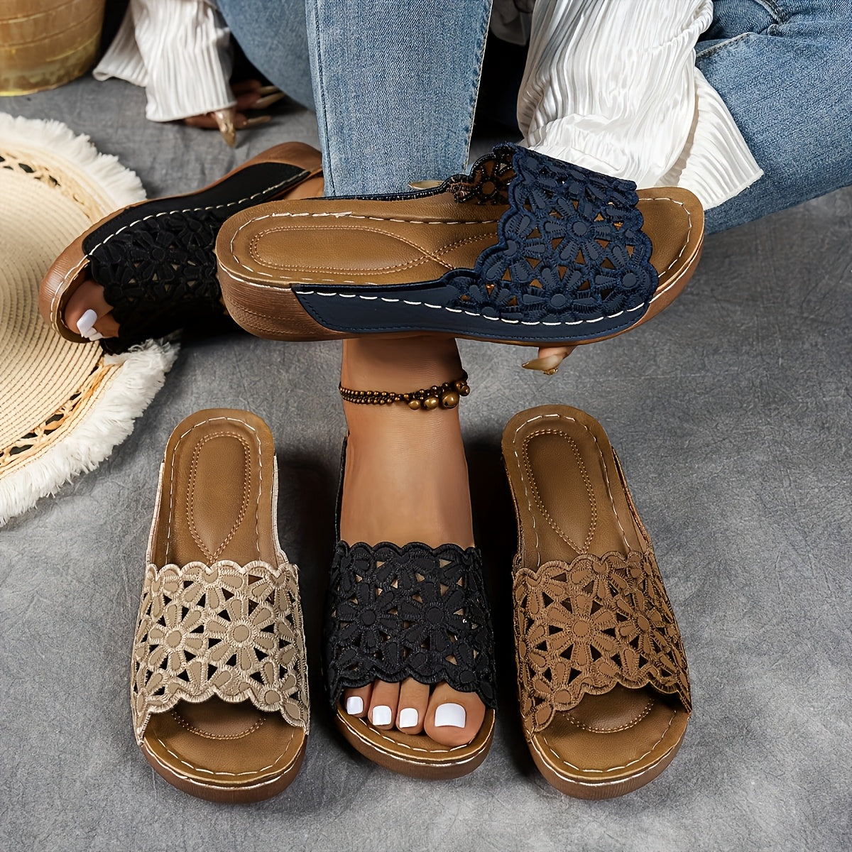 Women's Platform Sandals – Breathable Slip-On for Everyday Wear – main product image