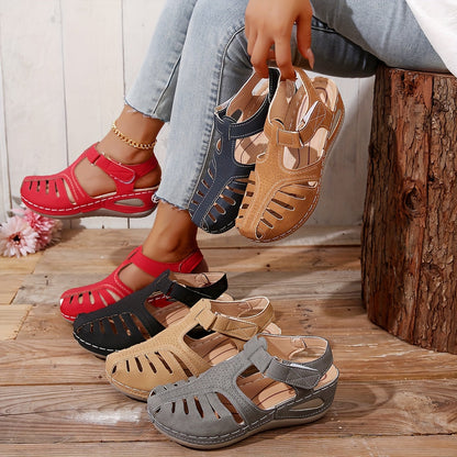 Women's Platform Sandals – Comfort Fit for Everyday Wear – Black / Sepia – main product image