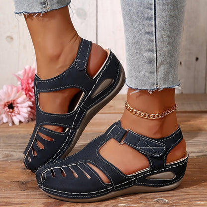 Women's Platform Sandals – Comfort Fit for Everyday Wear – Black / Sepia – Black option – view 3