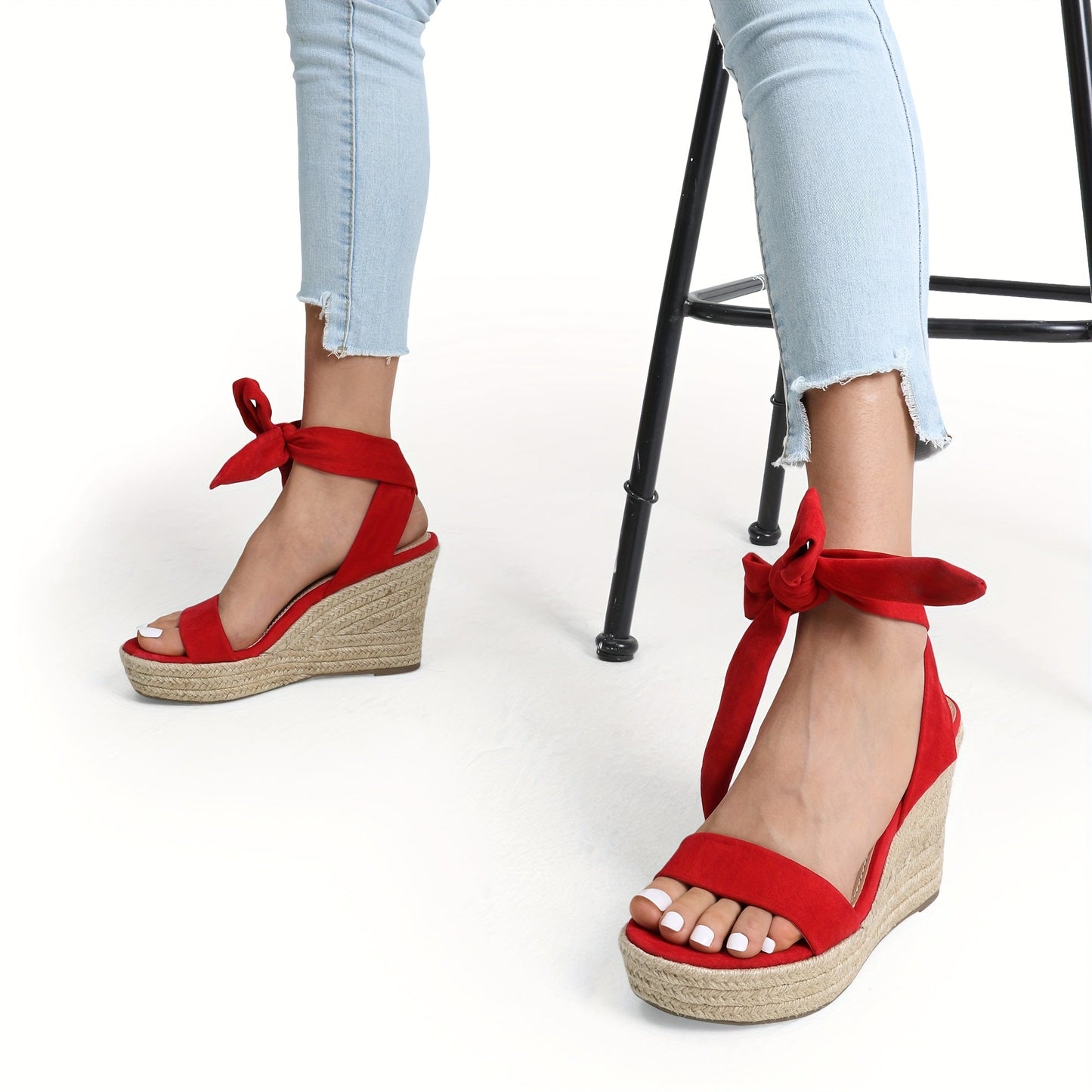 Women's Platform Sandals - Lace-Up Platform Sole for Outdoor & – Black Floral – main product image