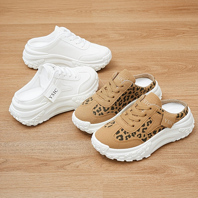 Women's Platform Sandals – Lace-Up Platform Sole for Outdoor & – Khaki / White – view 8