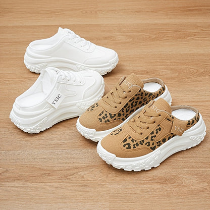 Women's Platform Sandals – Lace-Up Platform Sole for Outdoor & – Khaki / White – view 8