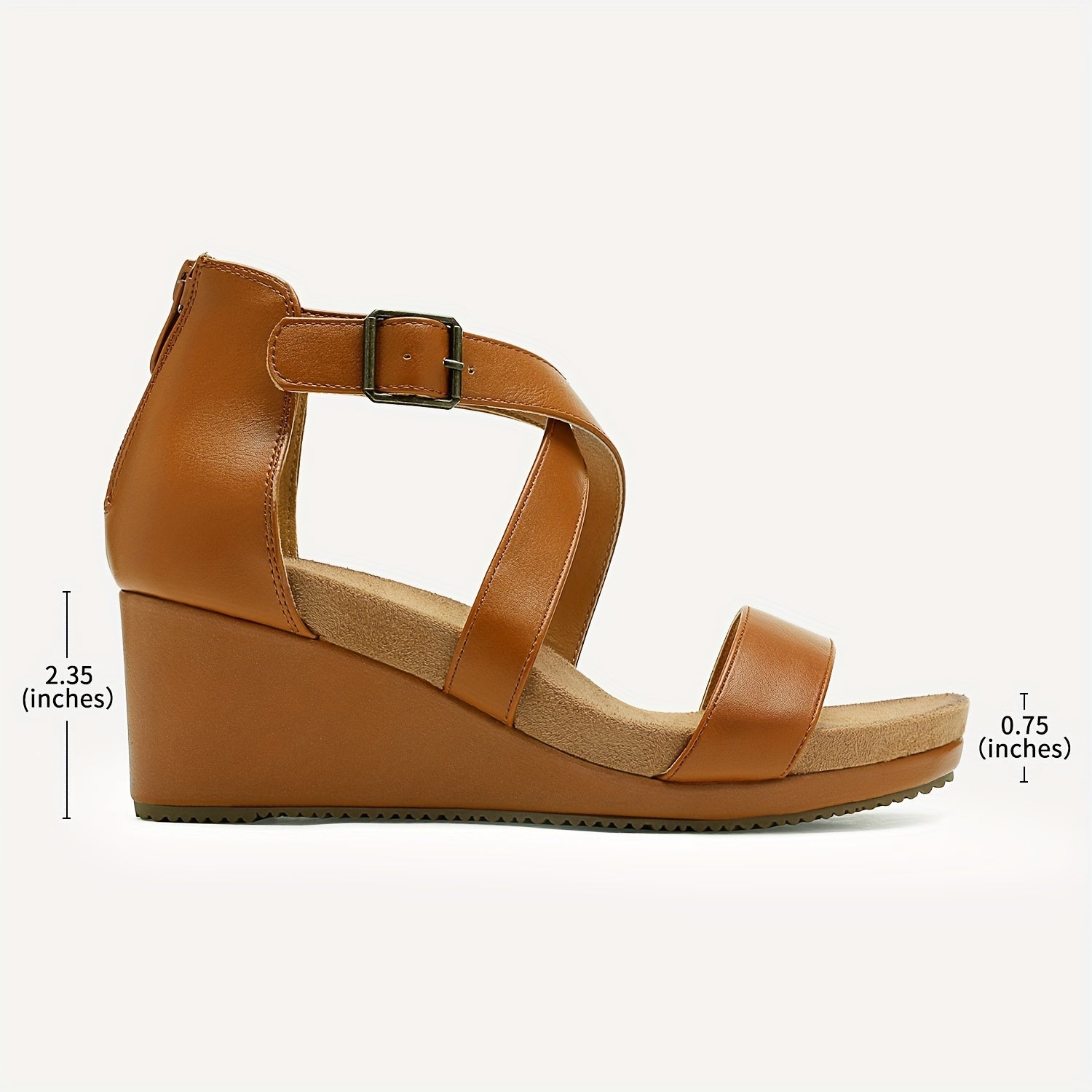Women's Platform Sandals – Platform Sole for Everyday Wear – Camel – view 2