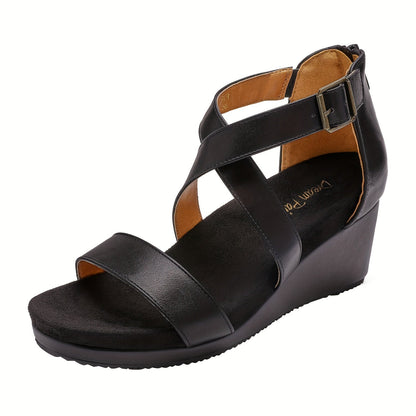 Women's Platform Sandals – Platform Sole for Everyday Wear – Camel – view 4