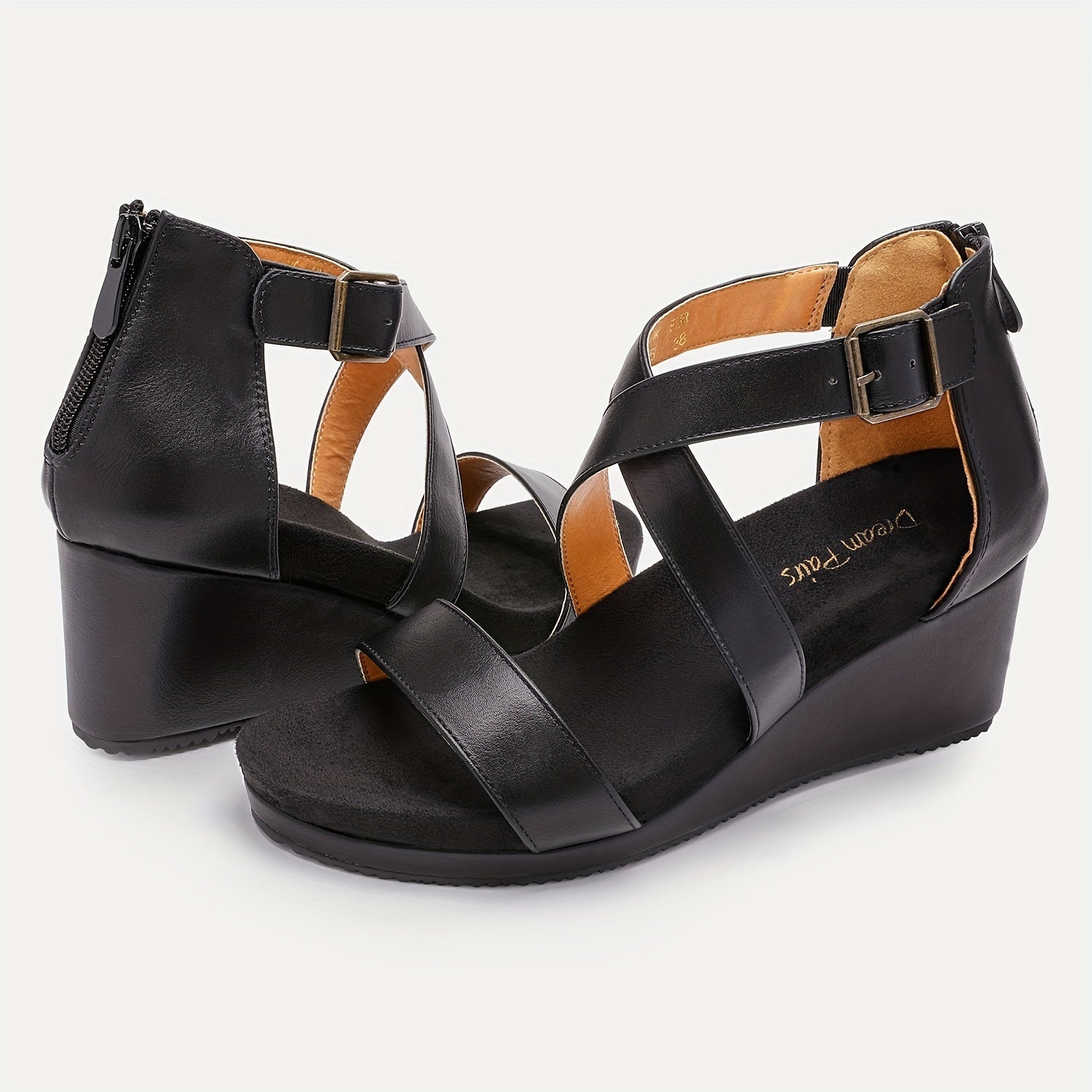 Women's Platform Sandals – Platform Sole for Everyday Wear – Camel – view 7