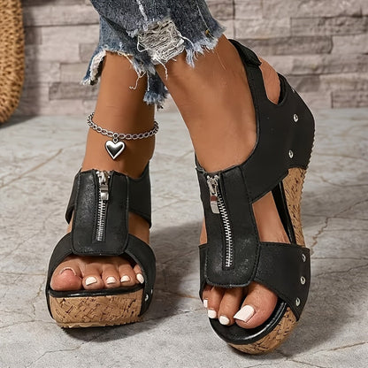 Women's Platform Sandals – Slip-On Platform for Summer & Beach – Brown option – main product image