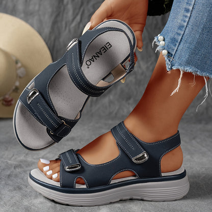 Women's Platform Sandals – Wide Fit Cushioned for Everyday Wear – Black option – view 9