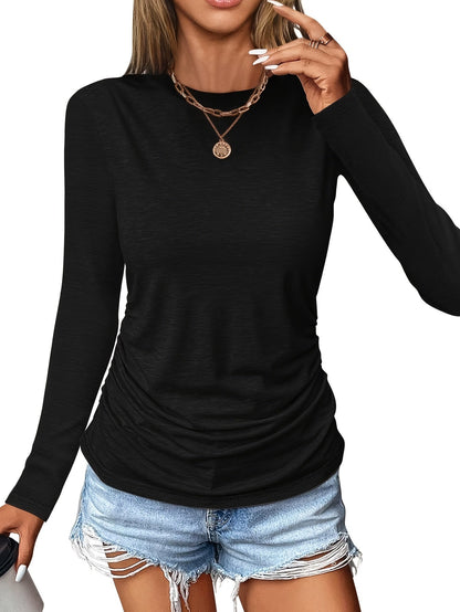 Women's Pleated Three-Piece Outfit Set - Long Sleeve detail view