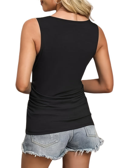 Women's Pleated V-Neck Three-Piece Vest Set detail view